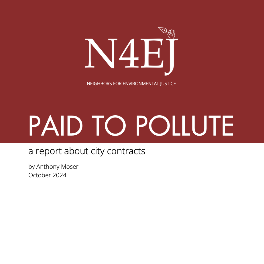 Paid To Pollute a report about city contracts by Anthony Moser October 2024